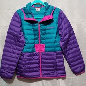 Women's Columbia Hooded long Sleeve zipper front Collared Jacket size medium
